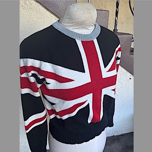 $244 MINNIE ROSE Union Jack Cotton/Cashmere Blend Sweater NWOt/sz XS - Picture 8 of 12